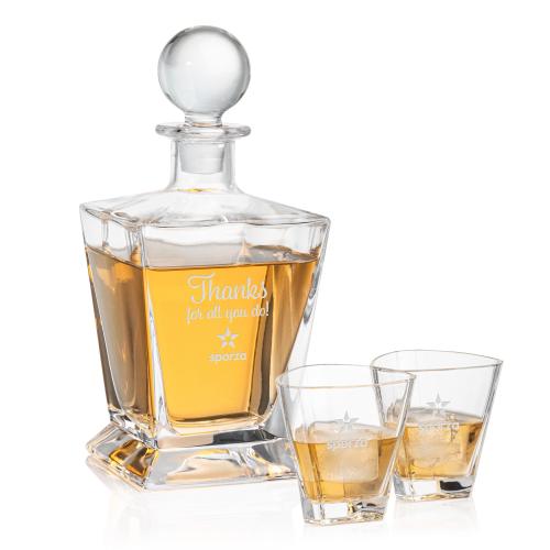 Millwood Crystal Decanter & Glass Set Barware Gifts - Decanters - Millwood Crystal Decanter & Glass Set