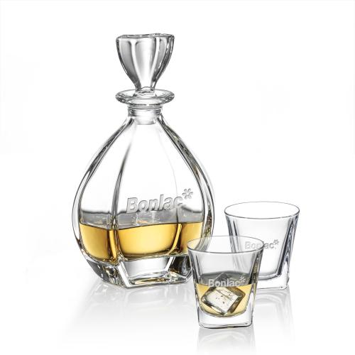 Brackley Lead-Free Crystal Decanter Set Barware Gifts - Decanters - Brackley Lead-Free Crystal Decanter Set