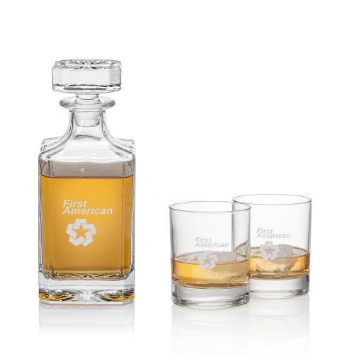 Matlock Decanter Set with Rocks Glasses Barware Gifts - Decanters - Matlock Decanter Set with Rocks Glasses