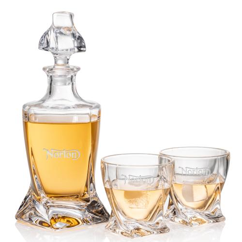 Seneca Decanter Gift Set - Twisted Design Barware Gifts - Decanters - Seneca Decanter Gift Set - Twisted Design