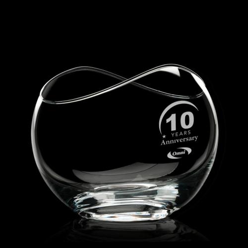 Trophies - Championship Trophies - Infinity Curve Crystal Award Bowl