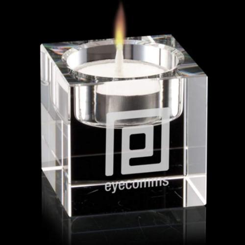 Personalized Gifts - Perth Crystal Candleholder with Deep Etch Design