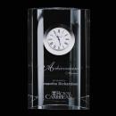 Optical Crystal Mantel Clock - Deep Etched