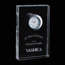 Curved Crystal Desk Clock - Deep Etch Ready