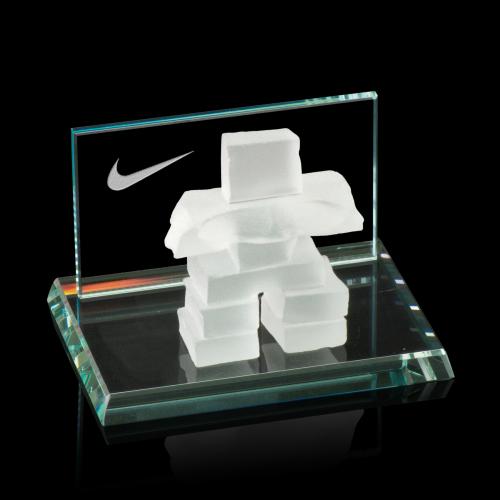 Personalized Gifts - Sure! Here's a suitable product title:

Frosted Glass Inukshuk Card Holder