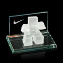 Sure! Here's a suitable product title:

Frosted Glass Inukshuk Card Holder