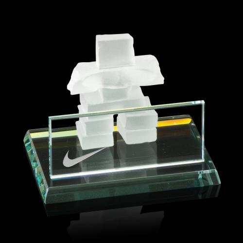 Personalized Gifts - Sure! Here's a suitable product title:

Frosted Glass Inukshuk Card Holder