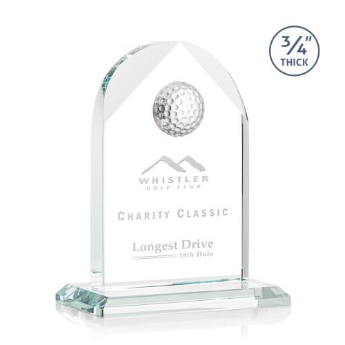 Trophies - Golf Awards and Trophies - Elegant Starfire Crystal Golf Award