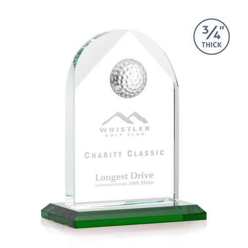 Trophies - Golf Awards and Trophies - Blake Crystal Golf Award with Globe Top