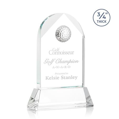 Trophies - Golf Awards and Trophies - Starfire Crystal Golf Award with Optical Ball