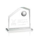 3D Crystal Golf Trophy in Starfire Glass