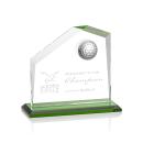 Green Globe Golf Trophy - Elegant Crystal Award