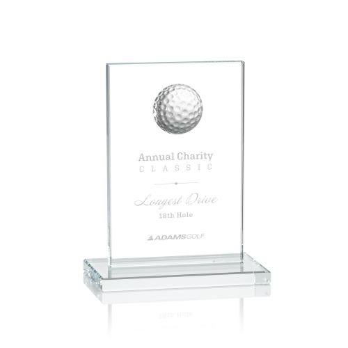 Trophies - Golf Awards and Trophies - Golf Award with 3D Crystal Ball on Base