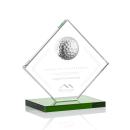 Crystal Diamond Golf Award on Green Base