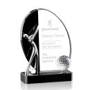 Black & Clear Crystal Golf Award - 3 Sizes