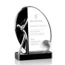 Black & Clear Crystal Golf Award - 3 Sizes
