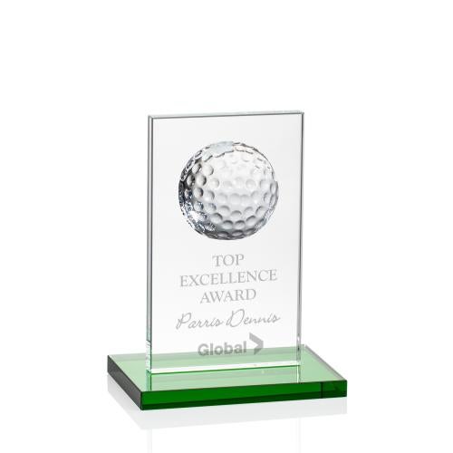 Trophies - Golf Awards and Trophies - Crystal Golf Excellence Award with Globe Design