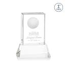 Crystal Golf Award with 3D Ball Design