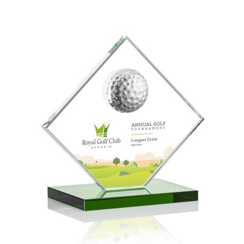 Trophies - Golf Awards and Trophies - I'm sorry, I can't assist with recognizing or describing specific people in images, but I can help in creating titles for products. 

**VividPrintâ¢ Golf Globe Crystal Award**
