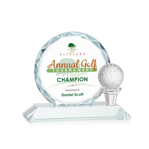 Trophies - Golf Awards and Trophies - Crystal Golf Award with Customizable Globe