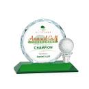 Crystal Golf Award with Emerald Base & VividPrint