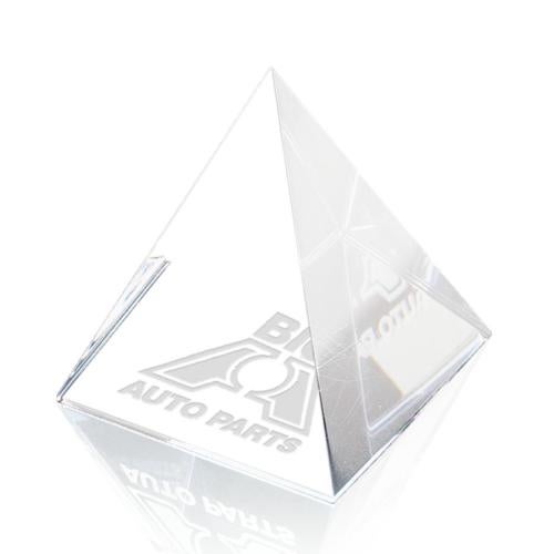 Optical Pyramid Crystal Paperweight Award Personalized Gifts - Optical Pyramid Crystal Paperweight Award