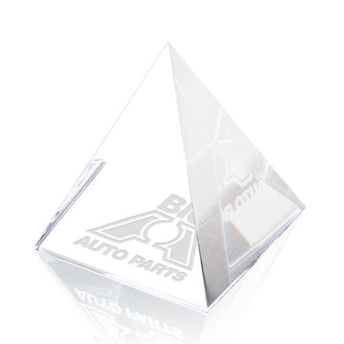 Optical Pyramid Crystal Paperweight Award Personalized Gifts - Optical Pyramid Crystal Paperweight Award