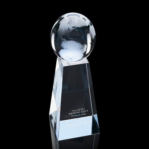 Trophies - Corporate Awards - Globe Awards - Brunswick Crystal Globe Award - 5 Inch