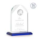 Elegant Blue Globe Crystal Award