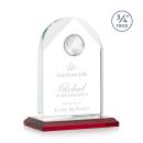 Starfire Crystal Globe Award with Red Base