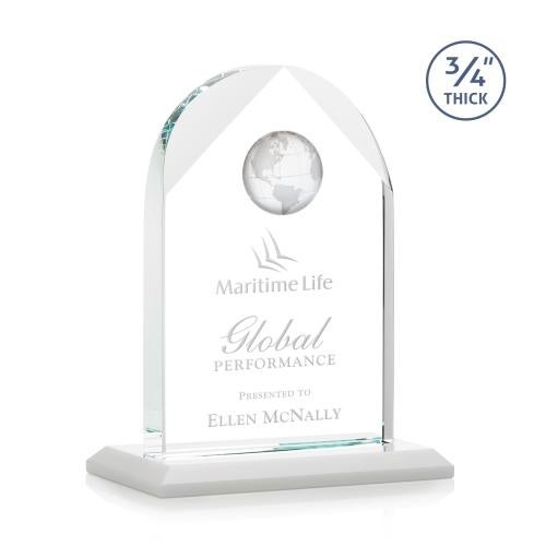 Trophies - Corporate Awards - Globe Awards - Starfire Crystal Arch Globe Award
