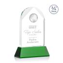 Blake Globe Crystal Award - Green Base