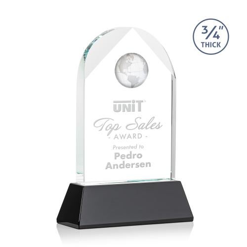 Blake Crystal Globe Award on Newhaven Base Trophies - Corporate Awards - Globe Awards - Blake Crystal Globe Award on Newhaven Base