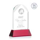 Elegant Red Globe Crystal Award