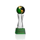 Emerald Crystal Globe Award - Personalized