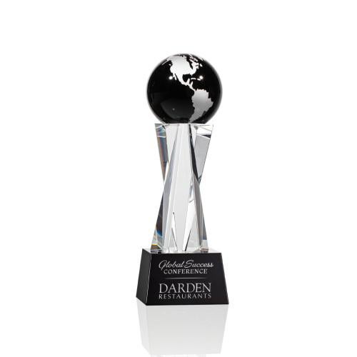 Trophies - Corporate Awards - Globe Awards - Elegant Crystal Globe Award Trophy