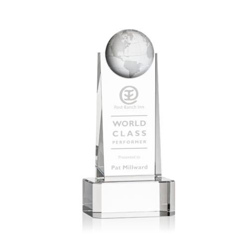 Trophies - Corporate Awards - Globe Awards - Sure! Hereâs a suitable product title:

Crystal Globe Award on Clear Base