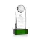 Crystal Globe Award on Green Base