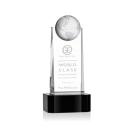 Crystal Globe Award on Elegant Black Base