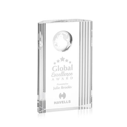 Torrington Crystal Globe Achievement Award Trophies - Corporate Awards - Globe Awards - Torrington Crystal Globe Achievement Award