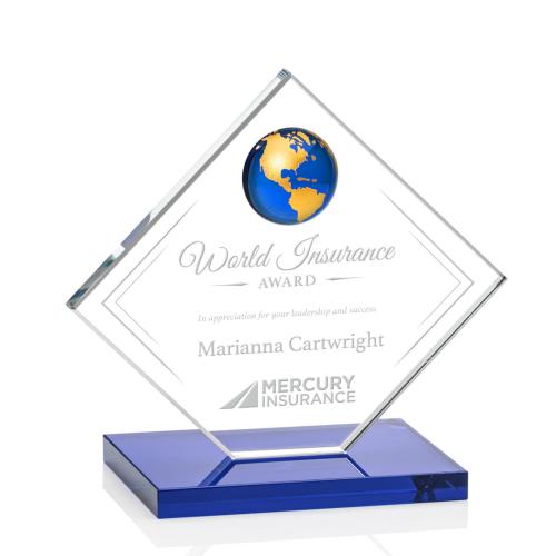 Trophies - Corporate Awards - Globe Awards - Global Sapphire Crystal Recognition Award