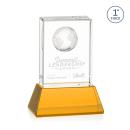Crystal Globe Award with Amber Base
