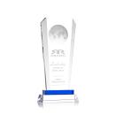 Crystal Globe Award Tower - Deep Etch Design