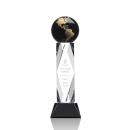 Elegant Crystal Globe Award on Black Base