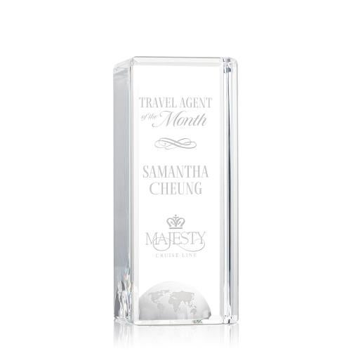 Trophies - Corporate Awards - Globe Awards - Crystal Globe Tower Award - Elegant Recognition
