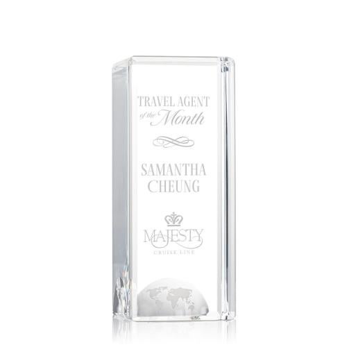 Trophies - Corporate Awards - Globe Awards - Crystal Globe Tower Award - Elegant Recognition