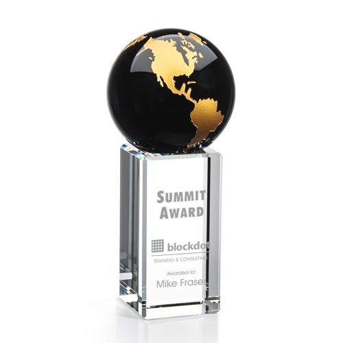 Trophies - Corporate Awards - Globe Awards - Elegant Globe Crystal Achievement Award