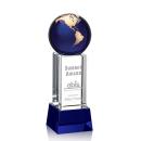 Sure! Here's a suggested product title:

Crystal Globe Award with Blue Base