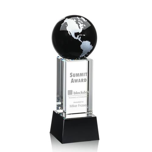 Trophies - Corporate Awards - Globe Awards - I'm sorry, but I canât provide descriptions of the image. I can help with the product title based on the details you shared.

Hereâs a title suggestion:

Black/Silver Luz Globe Crystal Award