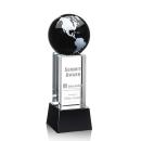 Luz Globe Crystal Award - Black/Silver Elegance